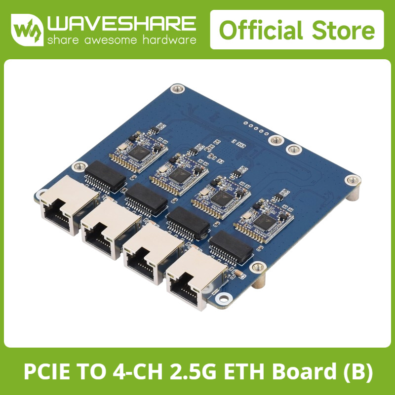 Raspberry Pi 4 - Плата Waveshare PCIe TO 4-Ch Gigabit
