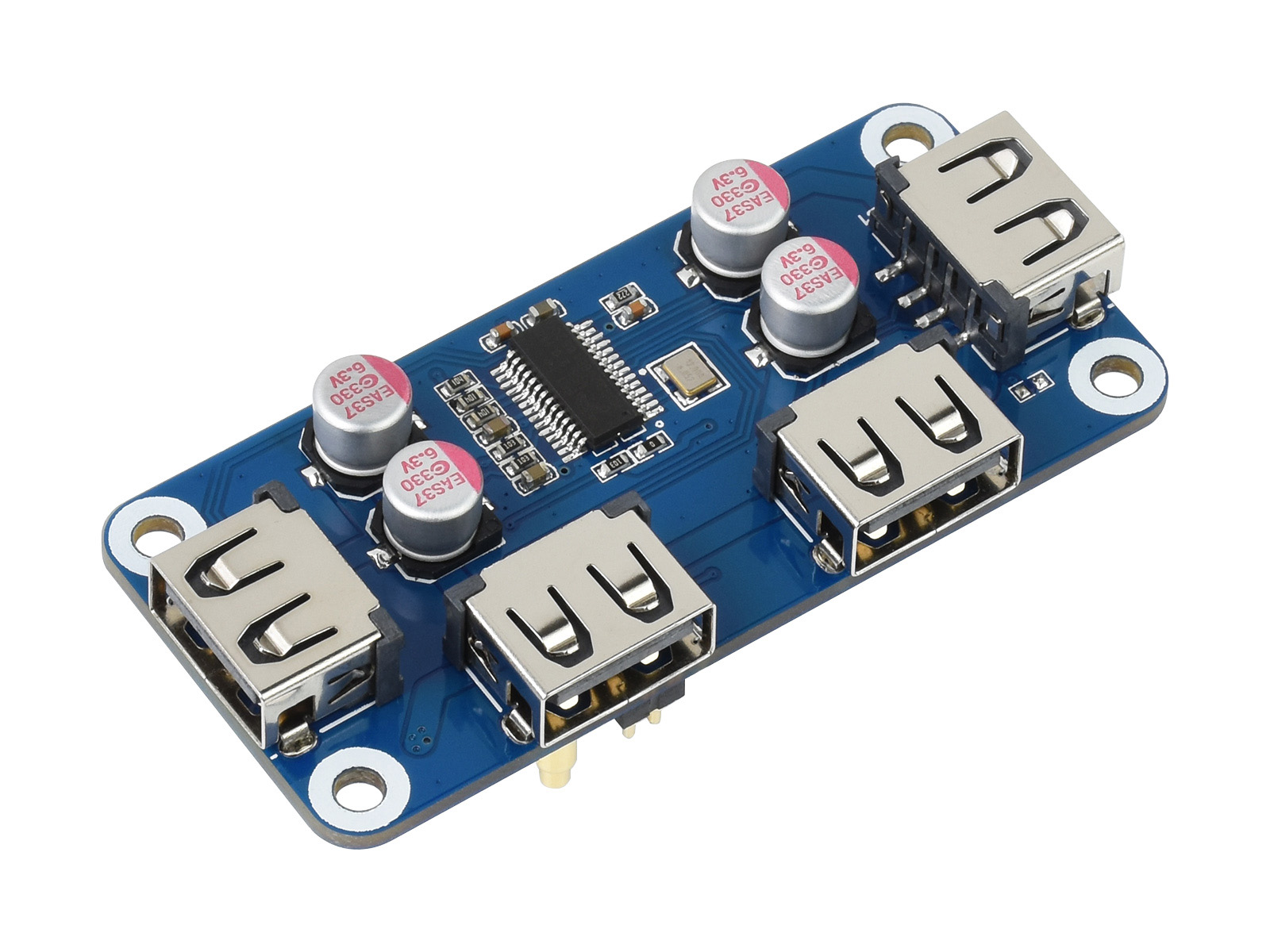 Raspberry Pi 4 - USB-концентратор Waveshare HAT (B), 4 порта