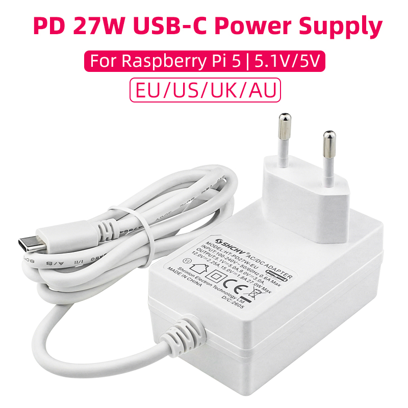 Pi Power Supply - Блок питания Raspberry Pi 5 5,1