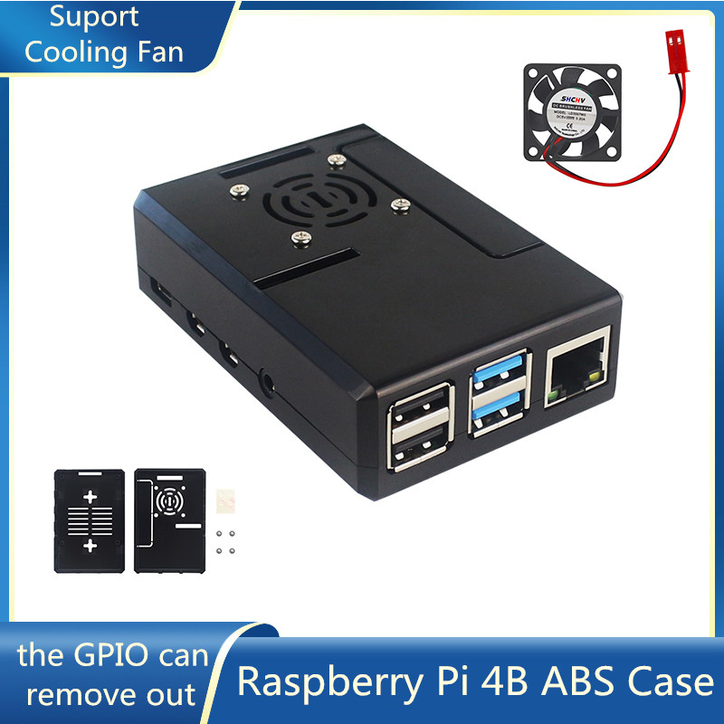 Pi 4 Case - Корпус Raspberry Pi из ABS-пластика, черный,