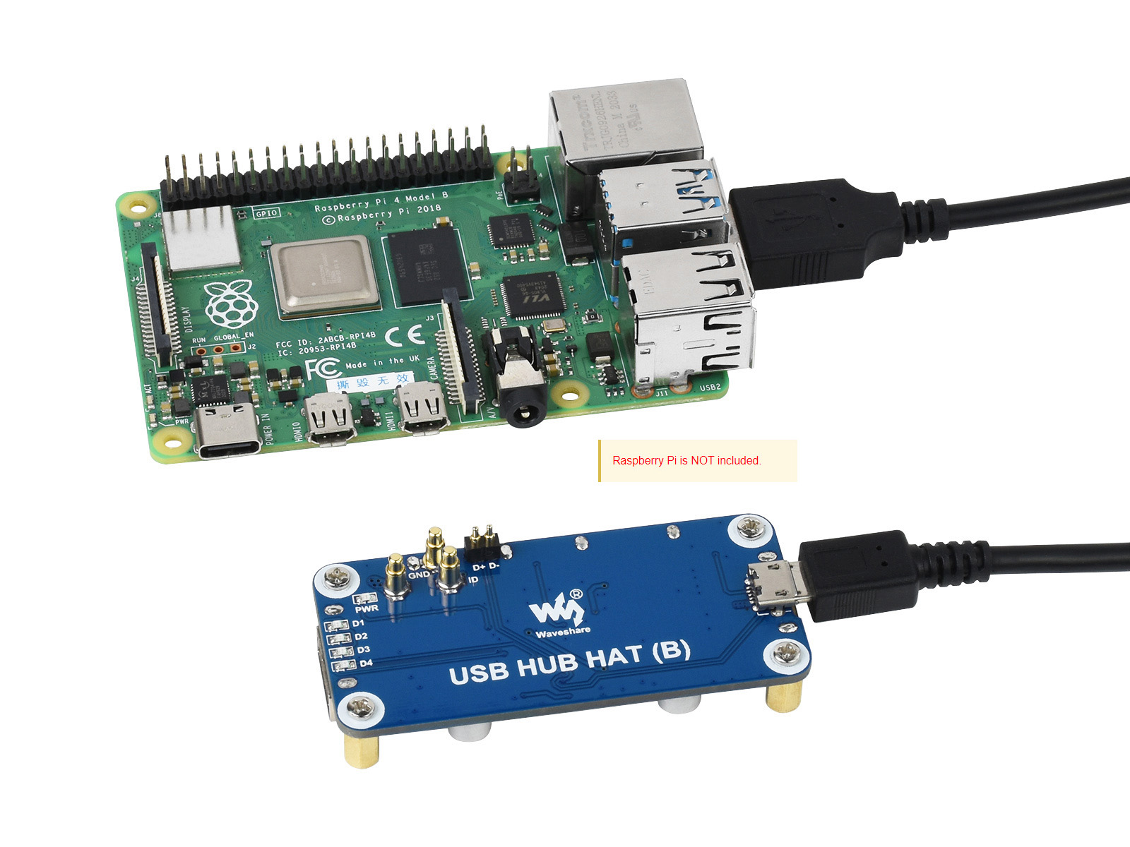 USB-концентратор Waveshare HAT – обзор и цена Raspberry Pi 4
